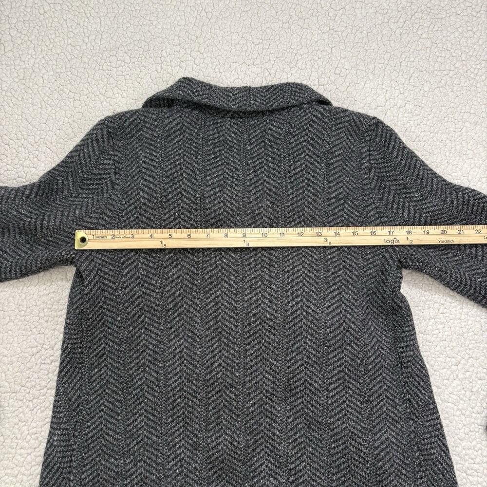 Lauren Ralph Lauren‎ Womens M Wool Blend Open Front Cardigan Herringbone Draped - Picture 5 of 6